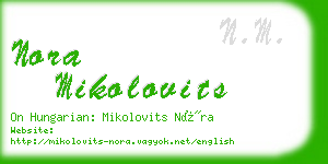 nora mikolovits business card